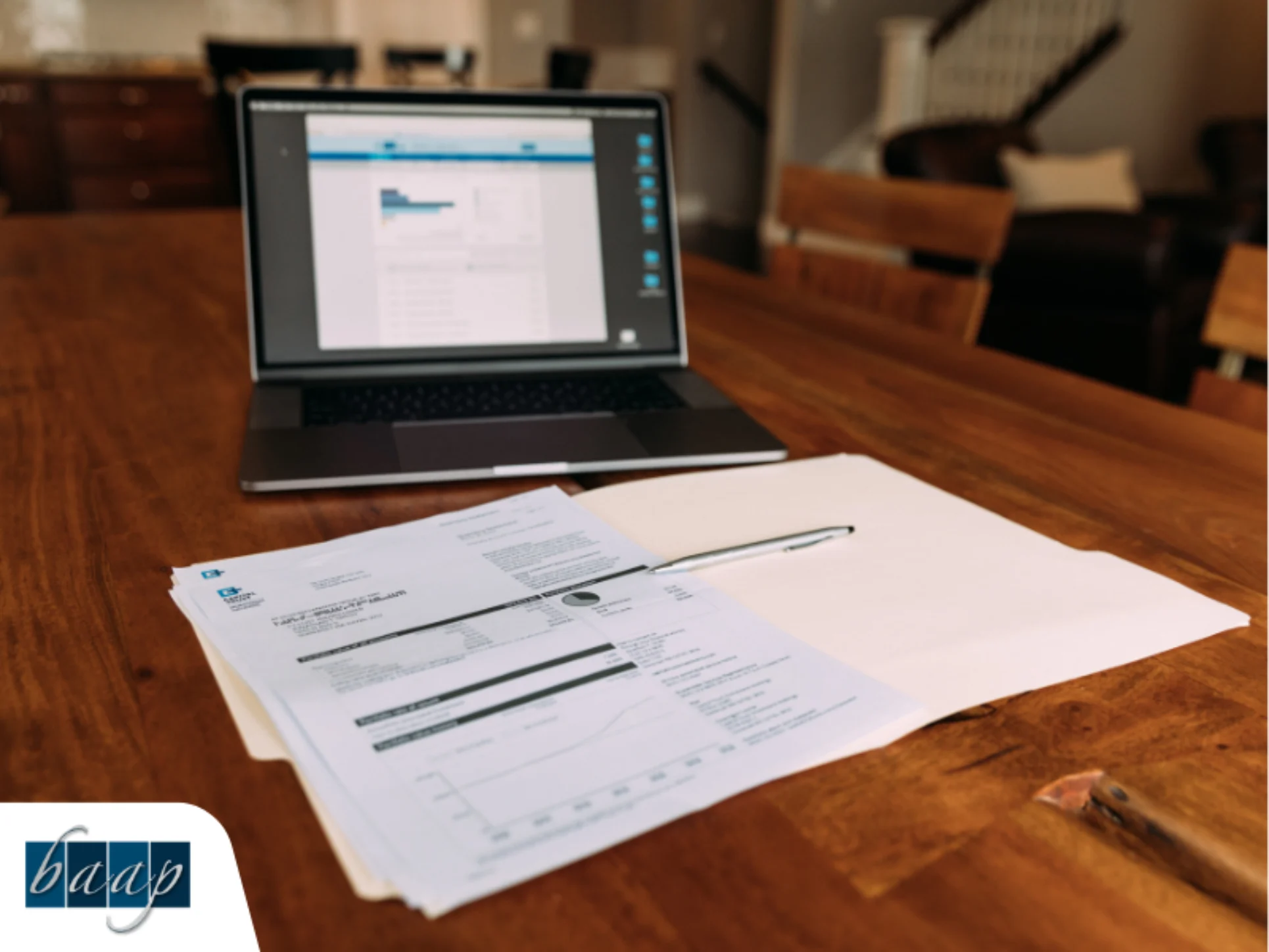 Business owner reviewing tax documents for home office expenses